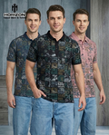 Abstract Graphic Print Polo