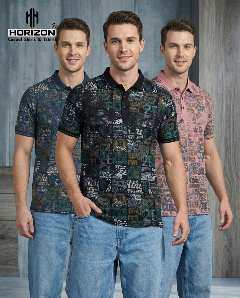 Abstract Graphic Print Polo