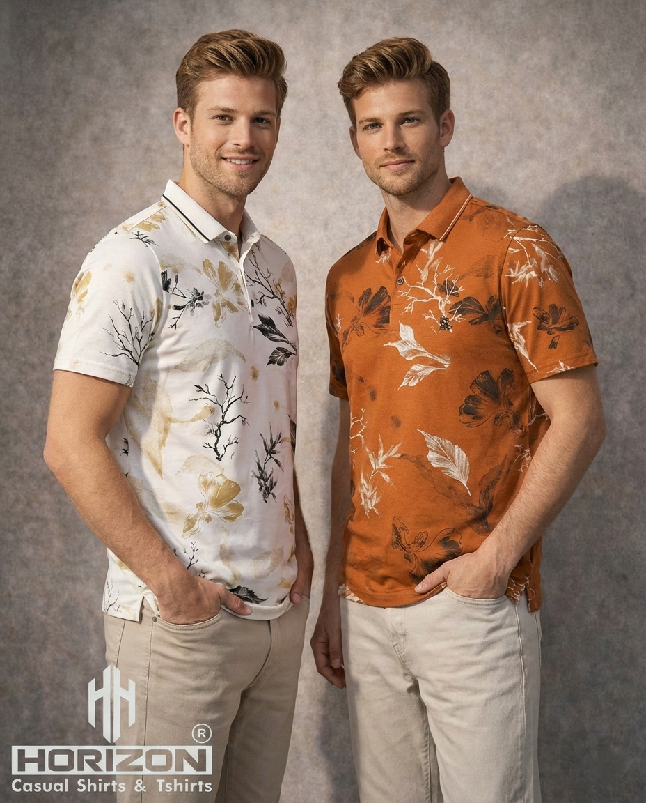 Botanical Print Polo Shirt