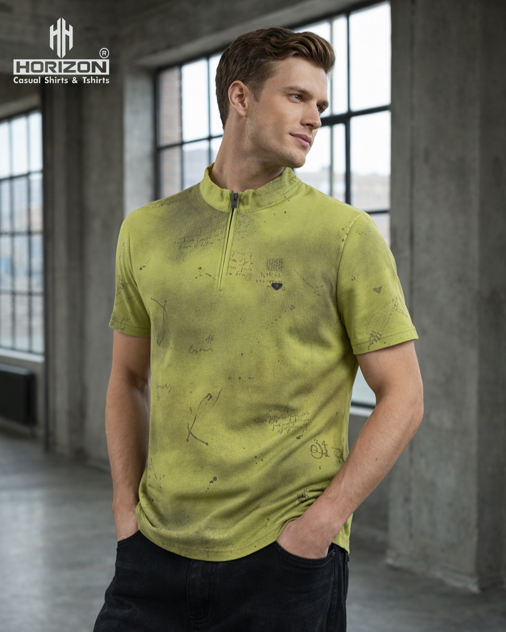 Gradient Wash Polo T-Shirt