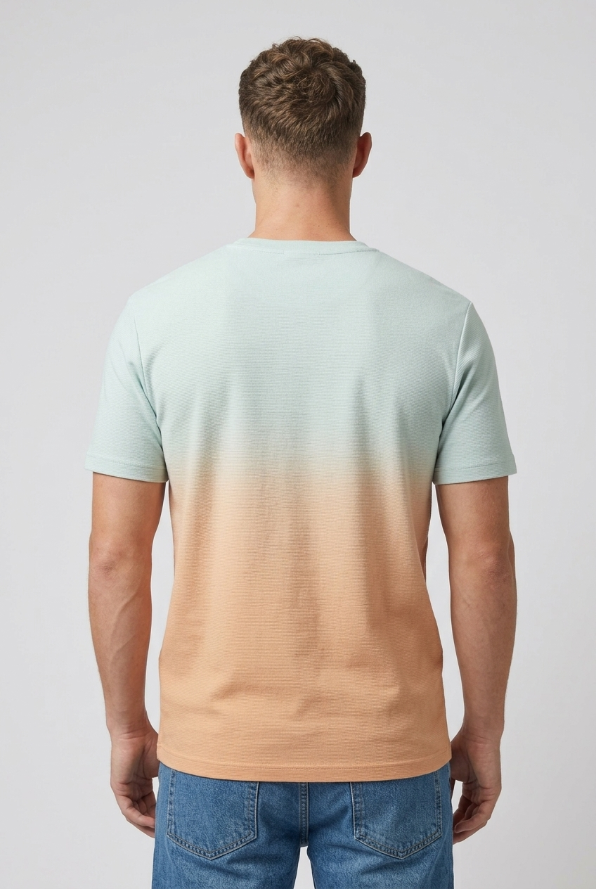 White & Lime orange Fade tshirt