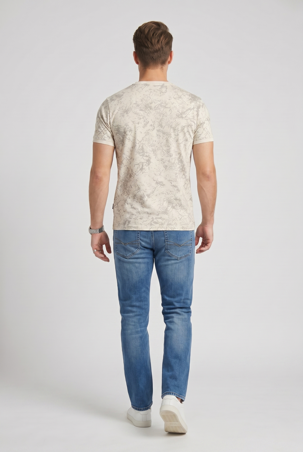 Cream Graphic Print T-Shirt