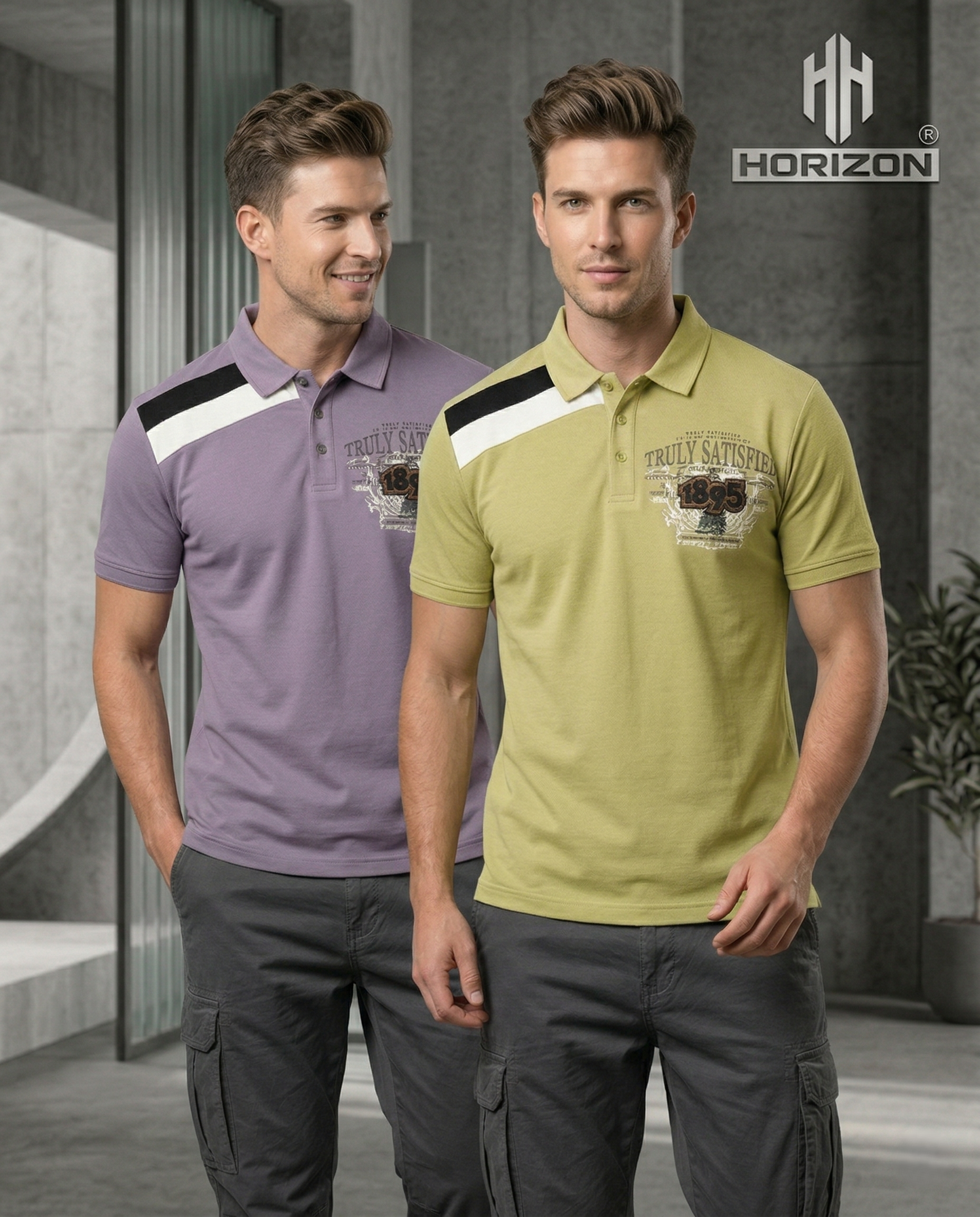 Olive Graphic Accent Polo