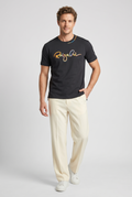 Black Script Print T-Shirt