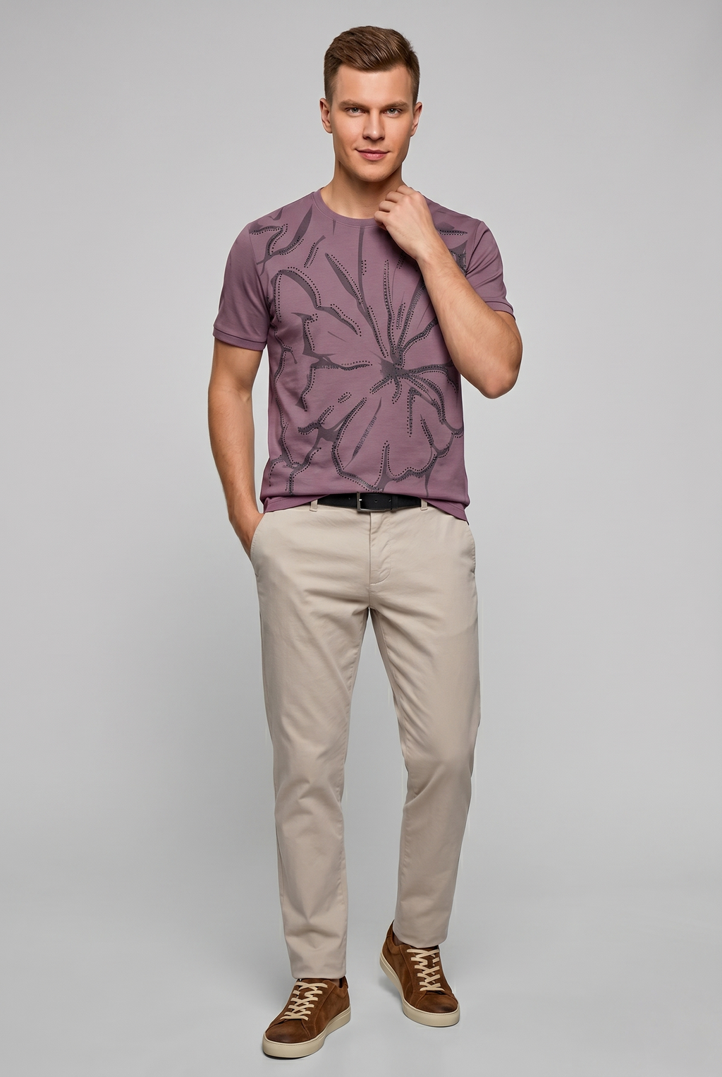 Mauve Floral T shirt