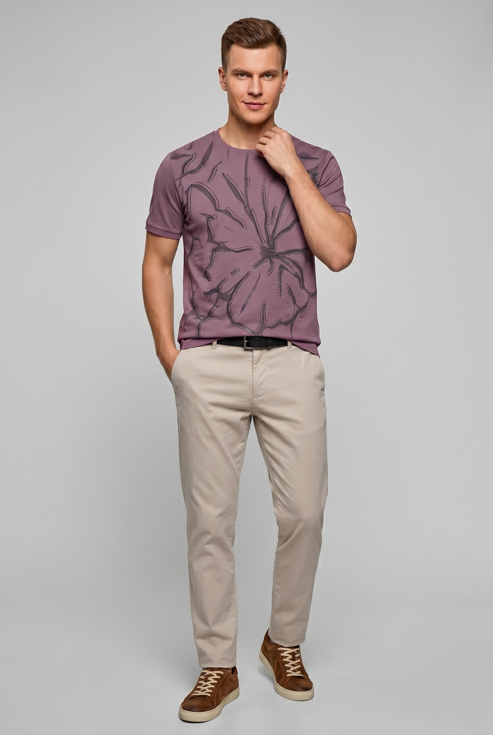 Mauve Floral T shirt