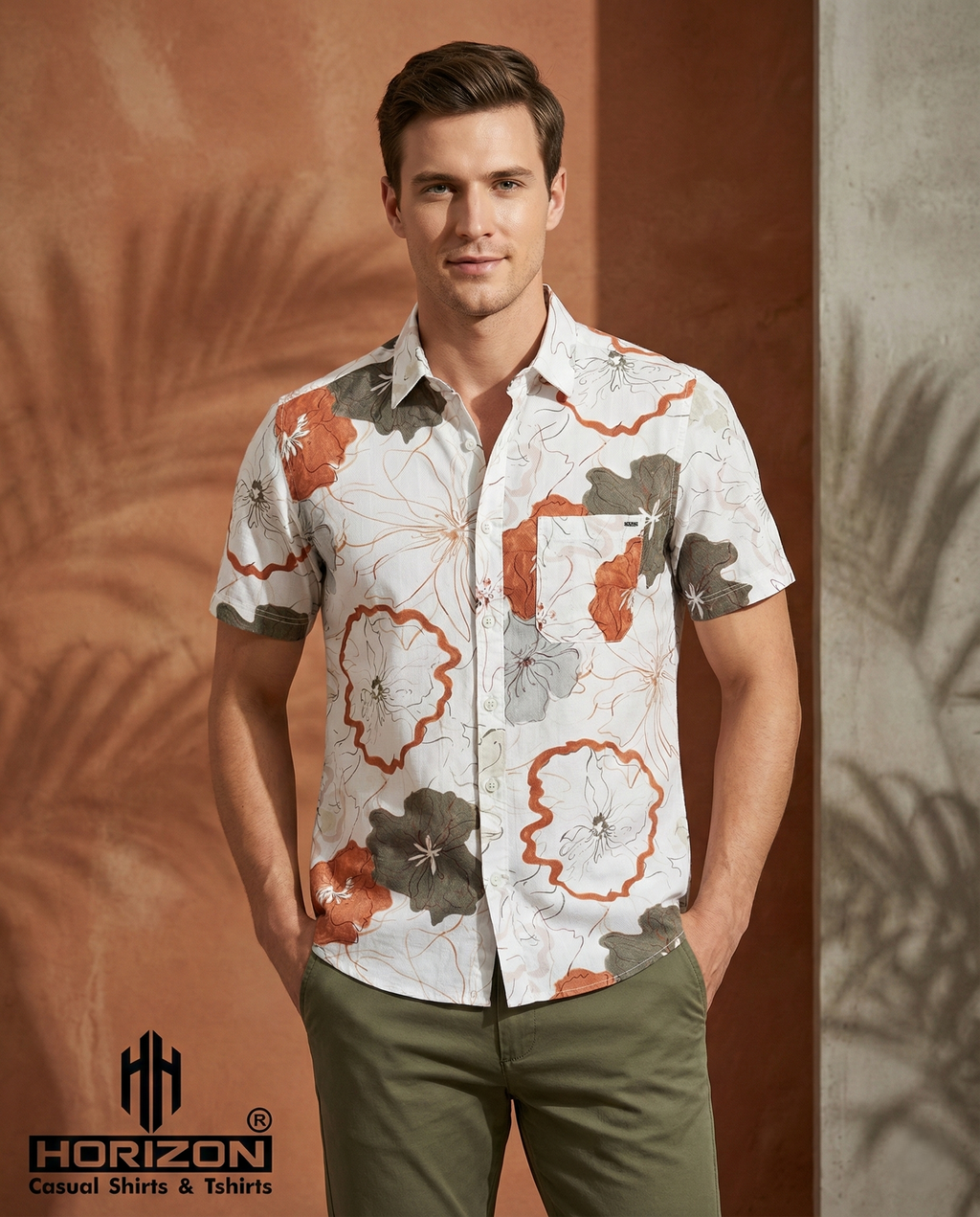 White Floral Print Shirt