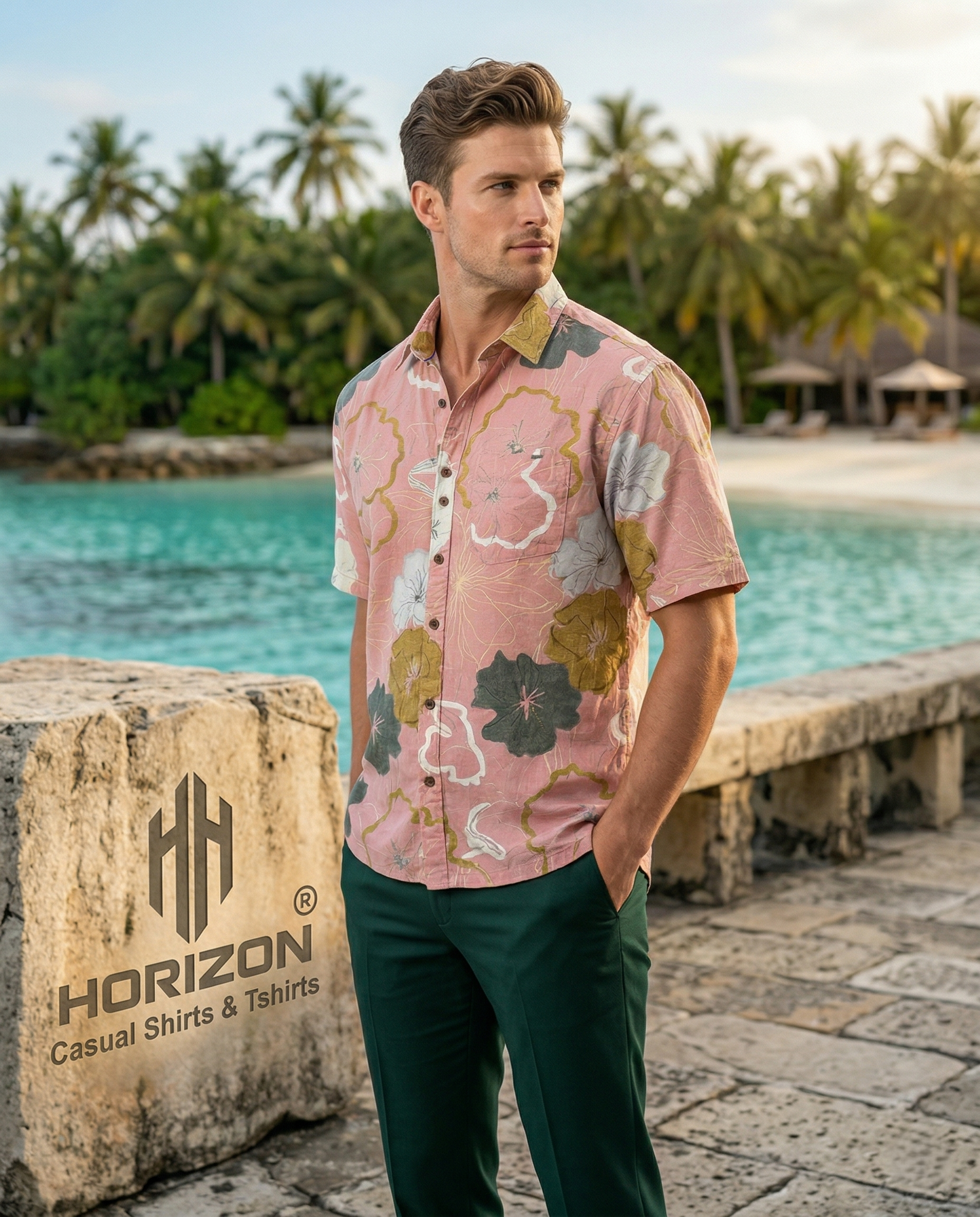 Pink Tropical Floral Shirt