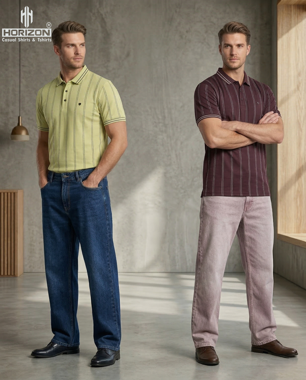 Maroon Vertical Stripe Polo