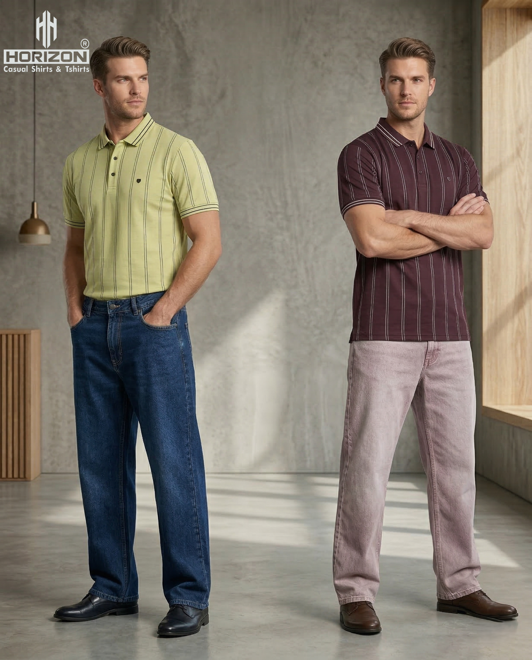 Maroon Vertical Stripe Polo