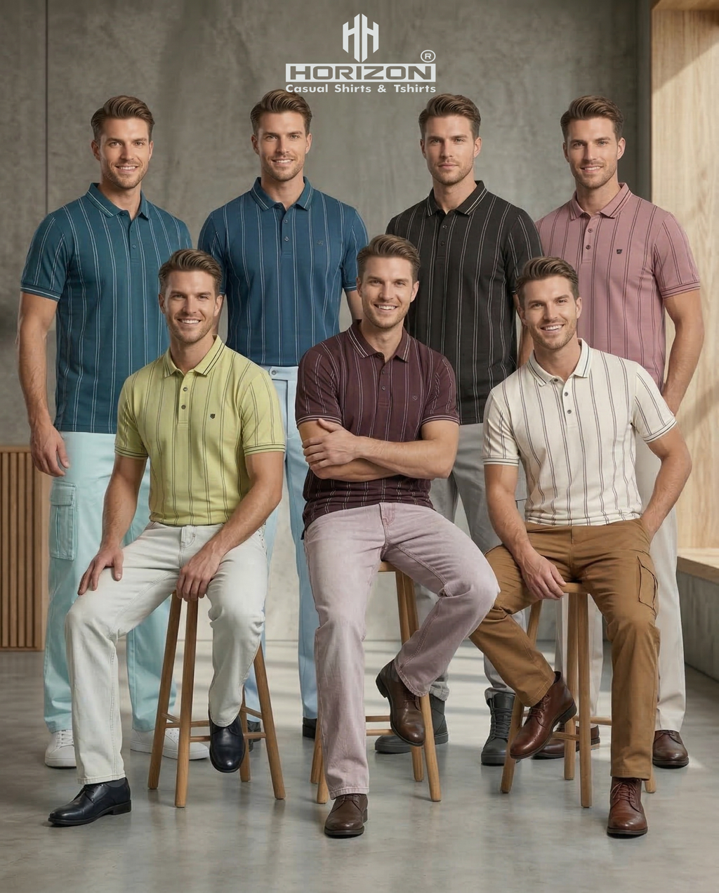 Maroon Vertical Stripe Polo