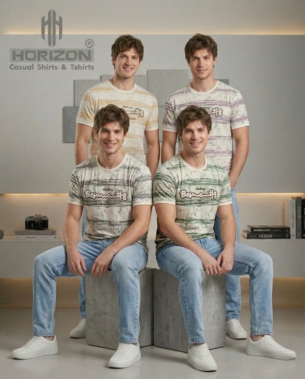 Distressed Stripe Print T-Shirt