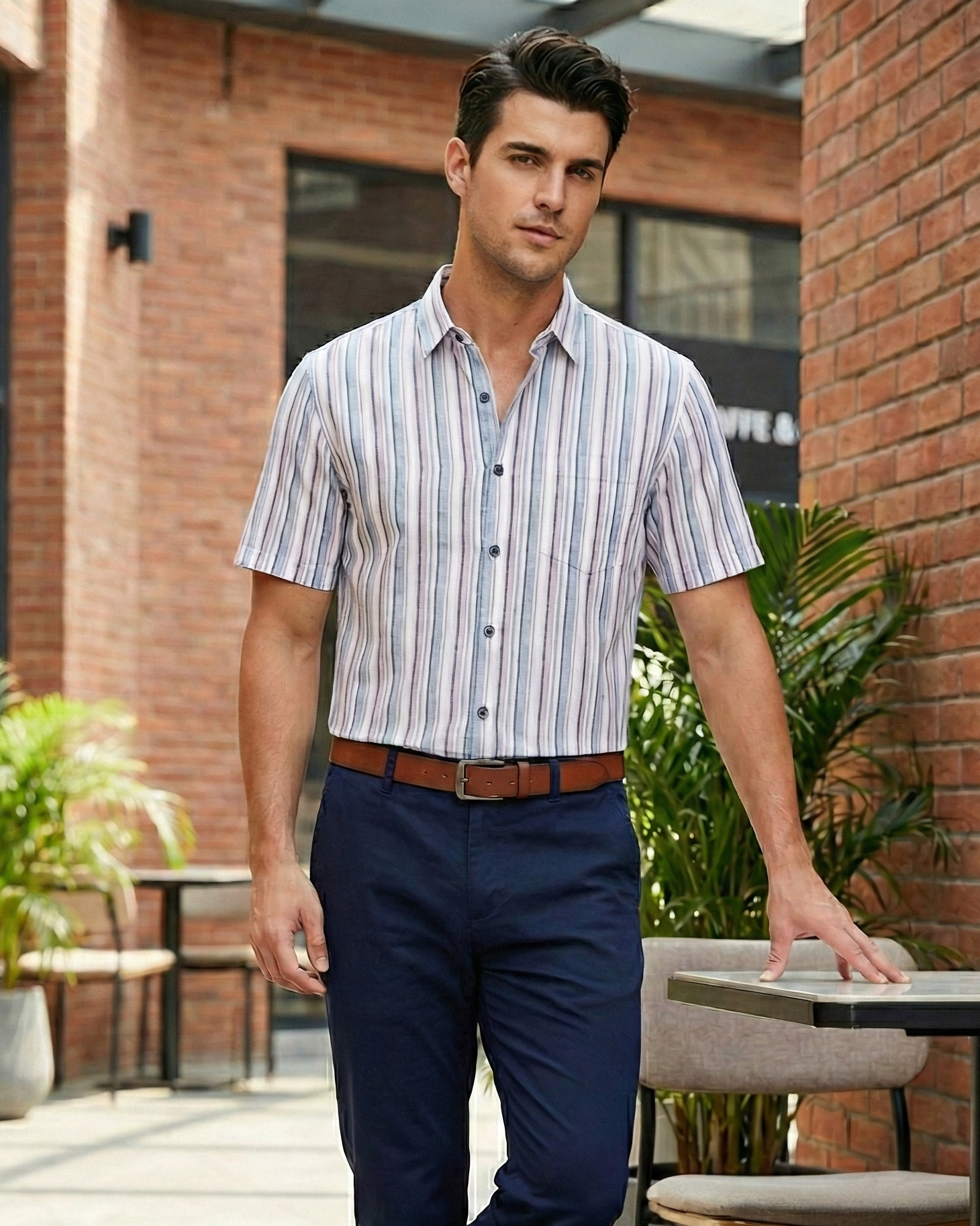 Pastel Stripe Casual Shirt