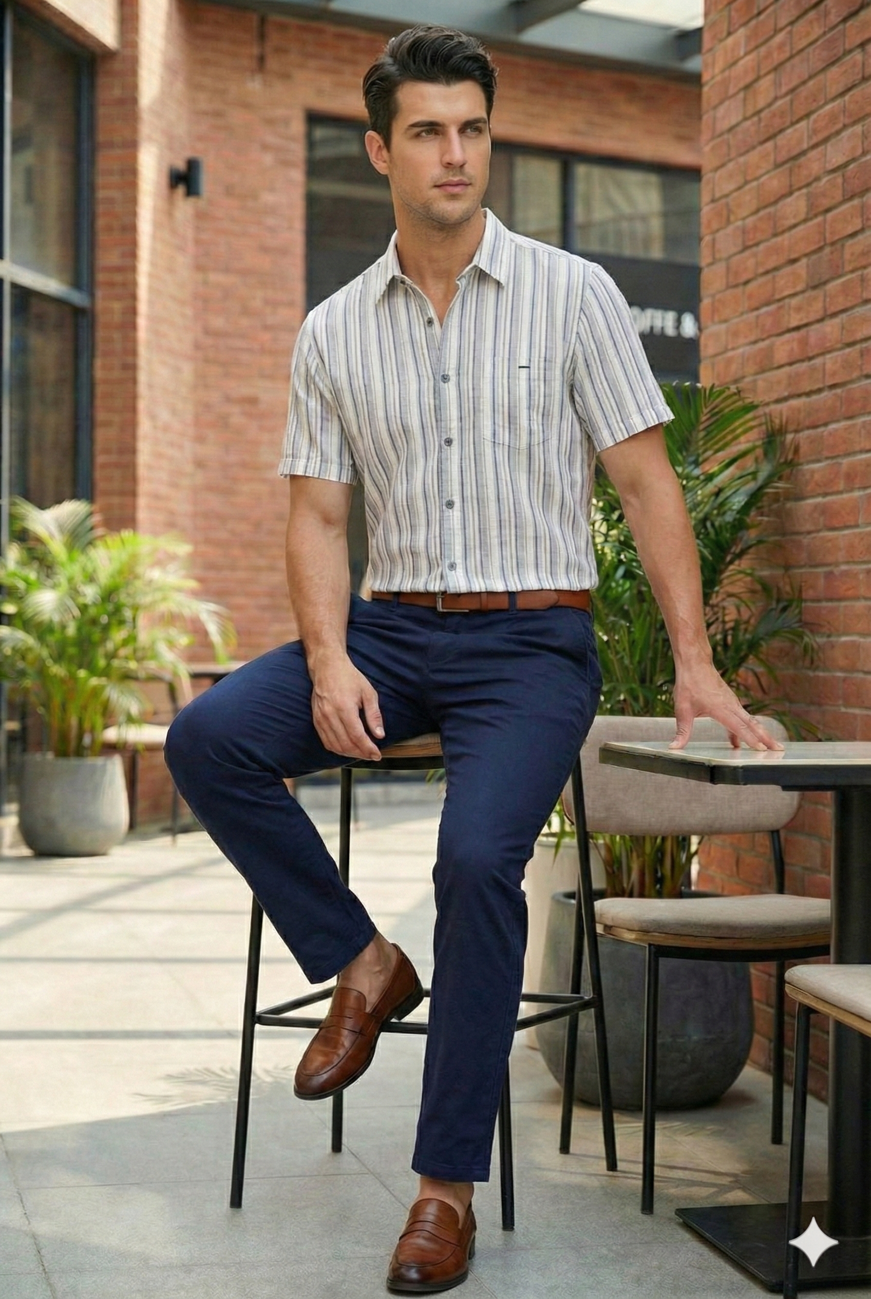 Pastel Stripe Casual Shirt