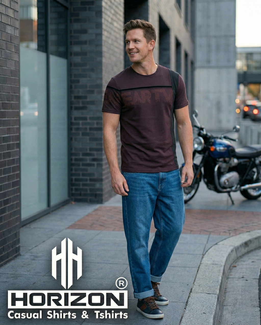 Contrast Panel Crew Neck T-Shirt