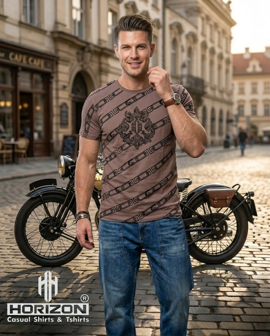 Chain Print Graphic Crew T-Shirt