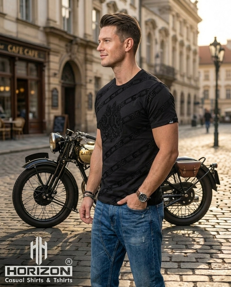 Chain Print Graphic Crew T-Shirt
