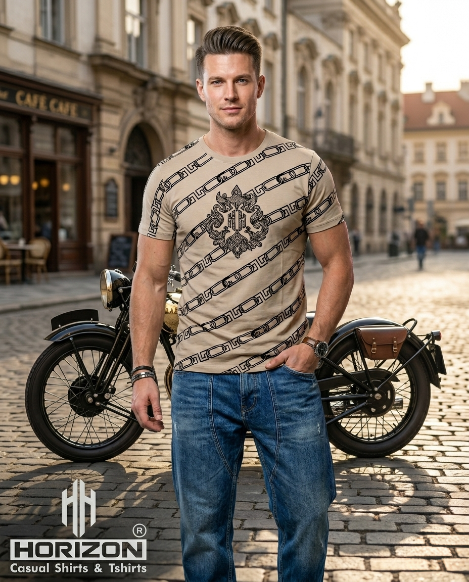 Chain Print Graphic Crew T-Shirt
