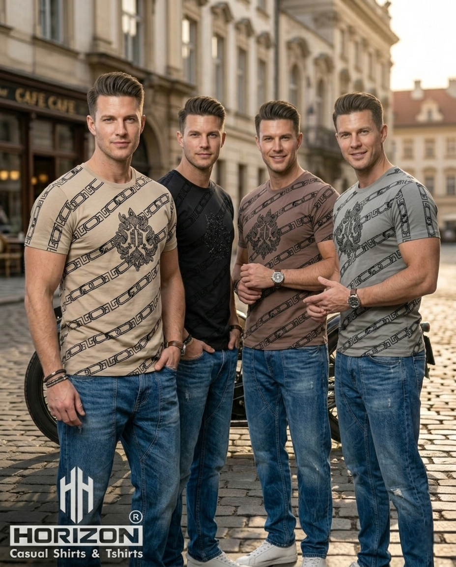Chain Print Graphic Crew T-Shirt