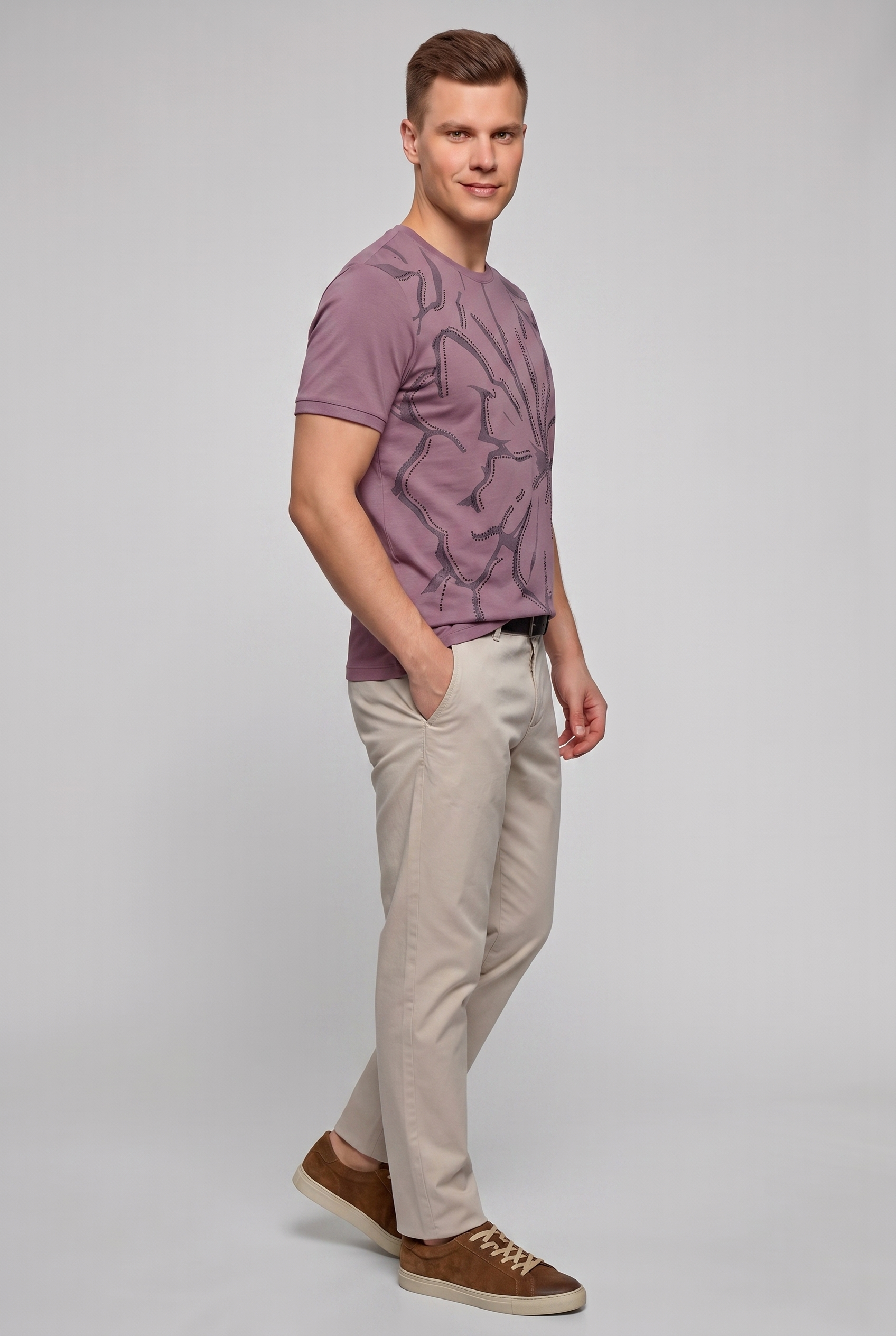 Mauve Floral T shirt