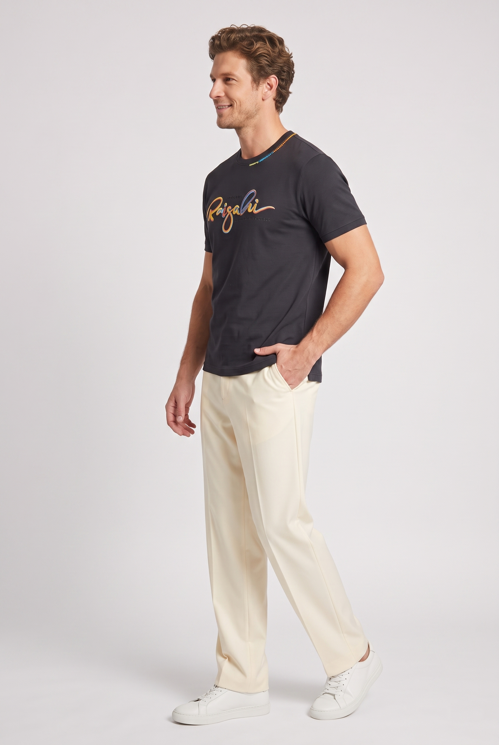 Black Script Print T-Shirt