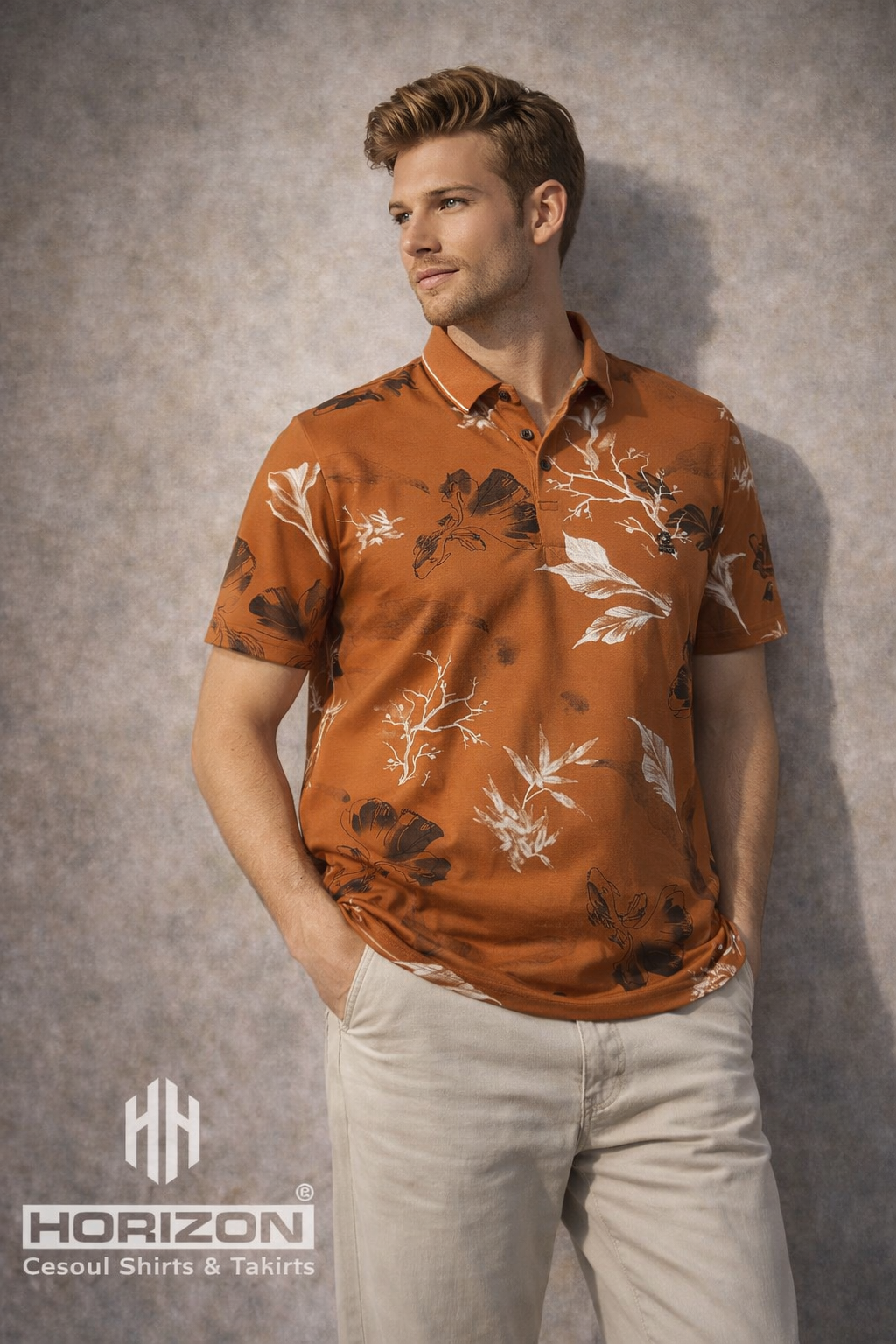 Botanical Print Polo Shirt